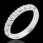 Alliance or blanc 18 carats semi pav�e - serti barrettes - 0. 75 carats