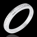 Alliance or blanc 18 carats semi pav�e - serti rail - 0. 3 carats