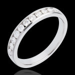 Alliance or blanc 18 carats semi pave - serti rail - 0. 4 carats - 11 d