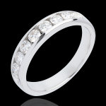 Alliance or blanc 18 carats semi pav�e - serti rail - 0. 5 carats - 11 d