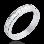 Alliance or blanc 18 carats semi pav�e - serti rail - 0. 75 carats