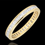 Alliance or jaune 18 carats pavée - serti rail - 1. 02 carats - diamants Alliance or jaune 18 carats pavée - serti rail - 1. 02 carats - diamants
