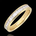 Alliance or jaune 18 carats pave - serti rail - 1. 22 carats - diamants