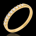 Alliance or jaune 18 carats semi pav�e - serti griffes - 0. 25 carats -