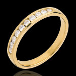 Alliance or jaune 18 carats semi pav�e - serti rail - 0. 25 carats - 10
