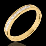 Alliance or jaune 18 carats semi pavée - serti rail - 0. 31 carats - 11 Alliance or jaune 18 carats semi pavée - serti rail - 0. 31 carats - 11