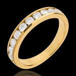 Alliance or jaune 18 carats semi pav�e - serti rail - 0. 65 carats - 10