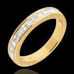 Alliance or jaune 18 carats semi pave - serti rail - 0. 7 carats - 13 d