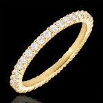 Alliance or jaune 18 carats radieuse - 38 diamants - 0. 57 carat