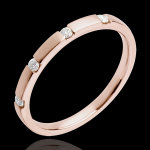 Alliance or rose 18 carats - 4 diamants