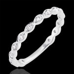Alliance perles de rose - or blanc 18 carats et diamants