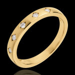 Alliance pluie de diamants - 5 diamants - or jaune 18 carats