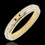 Alliance promesse - deux ors et diamants - petit modèle - or blanc et o Alliance promesse - deux ors et diamants - petit modèle - or blanc et o