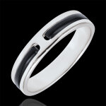 Alliance promesse - tout or - 5mm - or blanc 9 carats et laque noire