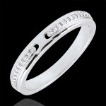 Alliance promesse - or blanc 9 carats et diamants - petit modle
