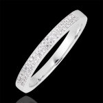 Alliance rivire double - or blanc 18 carats et diamants