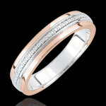 Alliance - romantique - or blanc et or rose 18 carats
