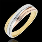 Alliance saturne diamant - tout or - trois ors 18 carats