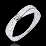 Alliance saturne duo - diamants - or blanc 9 carats