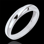 Alliance saturne trilogie - or blanc 9 carats
