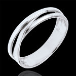 Alliance saturne trilogie variation - or blanc 18 carats