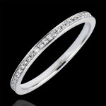Alliance origine - serti grain - or blanc 18 carats et diamants