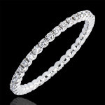 Alliance origine - serti griffes tour complet - or blanc 18 carats et di