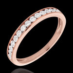 Alliance sertis magiques or rose 18 carats et diamants