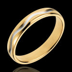 Alliance sinuso�de - or blanc et or jaune 18 carats