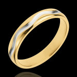 Alliance sinusode - or blanc et or jaune 18 carats