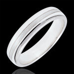 Alliance star - petit mod�le - or blanc bross� 9 carats