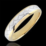 Alliance tissage or blanc et or jaune 18 carats Alliance tissage or blanc et or jaune 18 carats
