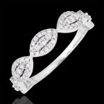 Anneau amandiane - or blanc 18 carats et diamants Anneau amandiane - or blanc 18 carats et diamants