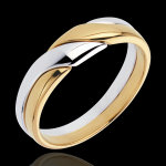 Anneau attraction - or blanc et or jaune 18 carats