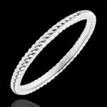Anneau corde d'or - or blanc 9 carats