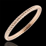 Anneau corde d'or - or rose 18 carats