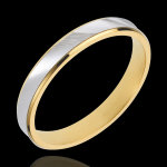 Anneau dandy - 3mm - or blanc et or jaune 18 carats