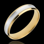 Anneau dandy - 4mm - or blanc et or jaune 18 carats