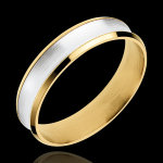 Anneau dandy - 5mm - or blanc et or jaune 18 carats