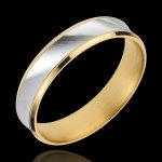 Anneau dandy - 5mm - version - or blanc et or jaune 18 carats