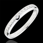 Anneau diamant nuptial - or blanc 9 carats