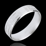 Anneau ecossais or blanc 18 carats