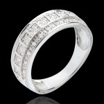 Anneau frie - galaxie - 0. 28 carat - 33 diamants - or blanc 18 carat