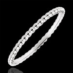 Anneau fleur de sel - or blanc 9 carats