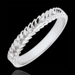 Anneau jardin enchanté - tresse diamant - or blanc 9 carats Anneau jardin enchanté - tresse diamant - or blanc 9 carats