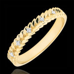 Anneau jardin enchanté - tresse diamant - or jaune 9 carats Anneau jardin enchanté - tresse diamant - or jaune 9 carats
