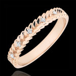 Anneau jardin enchanté - tresse diamant - or rose 9 carats Anneau jardin enchanté - tresse diamant - or rose 9 carats