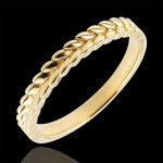 Anneau jardin enchanté - tresse - or jaune 9 carats Anneau jardin enchanté - tresse - or jaune 9 carats