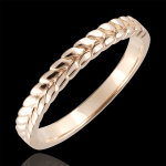 Anneau jardin enchant� - tresse - or rose 9 carats