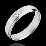 Anneau poinon or blanc 18 carats